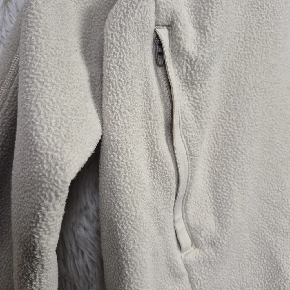 Lululemon Mens XL Cream Oversized-Fit Fleece Size Large Black 1/2 Zip LM3DTCS‎